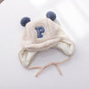C0183 Letter Lamb Velvet Children Bomber Cap Warm Baby Hat with Cotto, Size: Around 50cm(Turmeric)