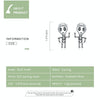 S925 Sterling Silver Cool Skeleton Man Ear Studs Women Earrings