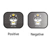 N978 2 Sets Summer Cartoon Car Electrostatic Adsorption Side Window Shade Sticker(One Pair  Two ha)