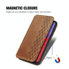 For Alcatel 1S 2021 Cubic Grid Pressed Horizontal Flip Magnetic PU Leather Case with Holder & Card Slots & Wallet(Brown)