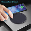 10W QI Plaid Pattern Round Plastic Wireless Charger (Black)