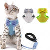 Grey Bow Cat Harness & Leash - Adjustable, Soft & Breathable
