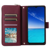 For Samsung Galaxy A13 5G / 4G Nine-card Slots Zipper Wallet Bag Leather Phone Case(Wine Red)