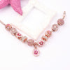 SL122 Women Rose Gold Beaded Accessory Bracelet, Size: 20cm