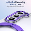 For Samsung Galaxy Z Fold5 5G Integrated Ice-feel High-transparency 360-Degree Rotating Stand MagSafe Folding Phone Case(Violet)