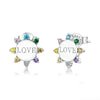 S925 Sterling Silver Zircon Earrings Love Sterling Silver Hypoallergenic Earrings