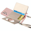 For Samsung Galaxy A73 5G Crossbody Lanyard Wallet Card Bag Phone Case(Pink)