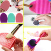Silicone Cleaning Cosmetic Make Up Washing Brush Cleaner Scrubber Tool(Magenta)