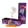 Valentine Day Creative Gift 24K Foil Plated Rose Gold Rose Lasts Forever Love Wedding Decor Lighting Rose(No Base Have light)