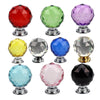 30mm K9 Plated Transparent Glass Crystal Spherical Single Hole Drawer Handle(Purple)