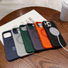 For iPhone 11 Hollow Cooling Magsafe Phone Case with Holder(Green)