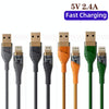 2pcs 2.4A USB to 8 Pin Transparent Fast Charging Data Cable, Length: 1m(Green)