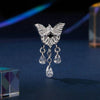 S925 Sterling Silver Platinum-plated Butterfly Tassel Beaded Pendant(SCC2868)
