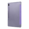 For Samsung Galaxy Tab S8 / Galaxy Tab S7 / T870 Silk Texture Three-fold Horizontal Flip Leather Case with Holder & Pen Slot(Purple)