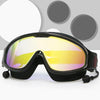 HAIZID Large Frame Waterproof Anti-Fog Swimming Goggles With Earplugs(Black)