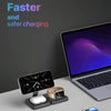 M9 3-In-1 Portable Magnetic Folding Wireless Charger Fast Charging Bracket(Black)