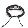 Constellations Couple Retro Weave Bracelets Leather Beads Bangle Bracelet Capricornus