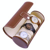 Portable Travel Watch Cylinder Protective Box Storage Bag(Brown)