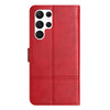 For Samsung Galaxy S25 Ultra 5G Cowhide Texture Stitching Leather Phone Case(Red)