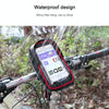 WHEEL UP Anti-splashing Touch Screen Bicycle Mobile Phone Bag Mountain Bike Front Beam Bag Riding Handlebar Bag, Style:Black and Red