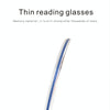 Pince-nez Reading Glasses Frameless Magnifying Glasses, Degree: +200(Blue)