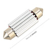 2 PCS DC 12V 2W 39MM 4014 Bicuspid Port No Decoding Car Dome Lamp LED Reading Light with 10 LED Lights(White Light)