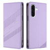 For Samsung Galaxy A36 Embossed Multi-functional Wallet Retro Leather Phone Case(Light Purple)