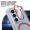 For Samsung Galaxy Z Fold5 lce Folding Series MagSafe Integrated Clear PC Phone Case(Orange)