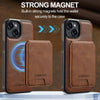 For iPhone 15 LC.IMEEKE L3 Series Detachable RFID Card Bag Magsafe Phone Case(Brown)