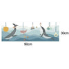 90x30cm Small Kitchen Stove Tile Oil Smoke Stickers  Waterproof And Anti Oil Stain Cartoon Wallpaper, Style: Whale Pendant
