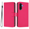 For Samsung Galaxy A56 5G Skin Feel Solid Color Leather Phone Case with Lanyard(Rose Red)
