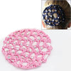 Beautiful Diamonds Bun Cover Snood Women Hair Net Ballet Dance Skating Headwear Accessories(Pink)