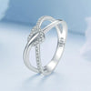 S925 Sterling Silver Plated Gold Heart-Shaped Wrap Double-Layer Rings, Size: 8