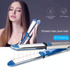 2 in 1 Titanium Hair Straighter Curler Iron(Blue)