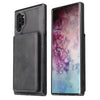 For Samsung Galaxy Note10+ Calf Texture Magnetic Card Bag PU Phone Case(Black)