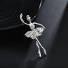 Crystals Flower Skirt Ballet Dancer Ballerinas Brooch(Silver)