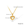 OPK GX2428 Vintage Stainless Steel Peach Heart Pendant Temperament Collarbone Necklace