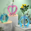DIY Crystal Epoxy Test Tube Cultivation Vase Silicone Mould, Spec: Hexagon+2Pcs Transparent