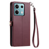 For Redmi Note 13 5G Global Wallet Multi-card Slot Leather Phone Case with Lanyard(Wine Red)