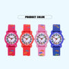 JNEW A335-20094 Children 3D Cartoon Letters Rubber Shell Waterproof Quartz Watch(Rose Red)