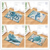 Marine Series Pattern Bathroom Toilet Non-slip Mat Flannel Absorbent Foot Pad, Size:46x76cm(Octopus)