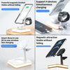 991 3 in 1 15W Electromagnetic Induction Wireless Fast Charging with 360 Degree Rotating Holder(Black)
