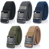 AWMN Men Outdoor Metal Buckle Elastic Nylon Belt, Length: 120cm(Plain Weave Dark Gray)