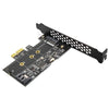 PCI-E to SATA3.0+M2 NGFF Expansion Card 6G Hard Disk Transfer Card(Black)