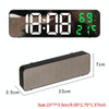671  Mirror Screen Digital LED Alarm Clock USB Plug-in/Battery Dual-use With Temperature/Humidity Display(Black Shell White Red)