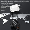 Yesido YC46 PD20W USB-C / Type-C + USB Travel Charger with 1m Type-C to 8 Pin Cable, UK Plug(Black)