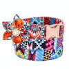 Engravable Flower Dog & Cat Collar, Blue, XS (1.5x30cm)