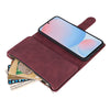 For Samsung Galaxy A56 5G Multifunctional Frosted Zipper Wallet Leather Phone Case(Wine Red)