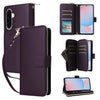 For Samsung Galaxy A56 Nine-card Slots Zipper Wallet Bag Leather Phone Case(Dark Purple)