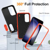 For Samsung Galaxy S24 / S25 5G Rugged PC Hybrid Silicone Phone Case with Holder(Black+Orange)